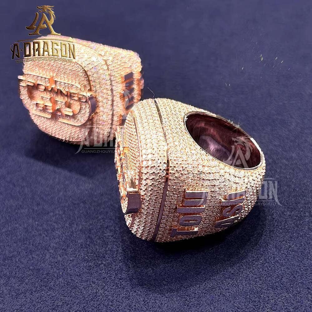 Custom Baseball Softball Championship Sier Ring Moissanite Iced Out US Youth Sports Letter Fine Jewelry for Men