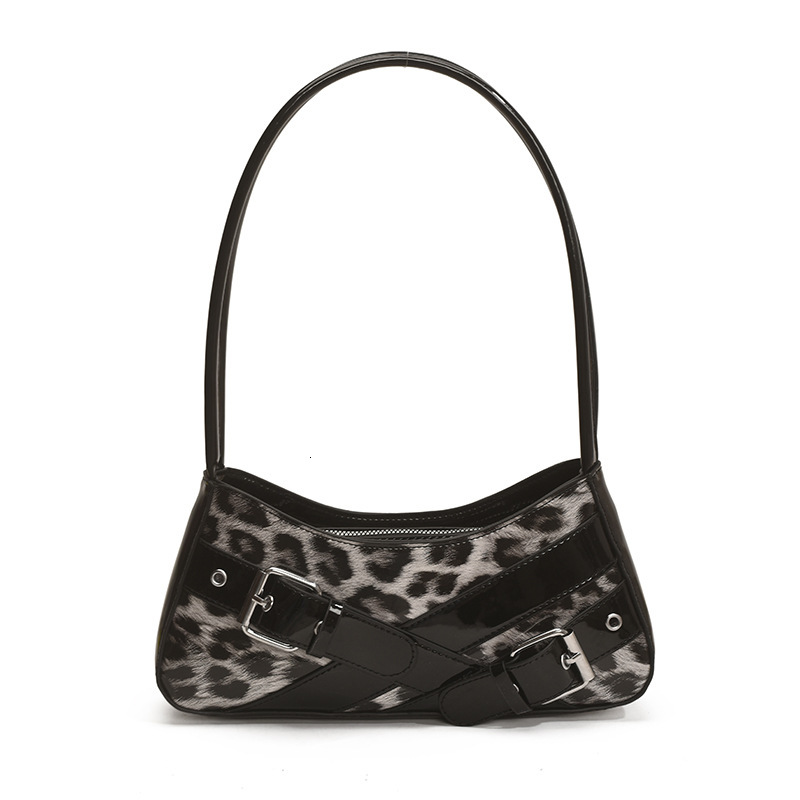 2025 Autumn New Women's Shoulder Bag Fashion Retro Spicy Girl Style Women's Armpit Bag New Niche Leopard Print Women's Handbag Autumn N