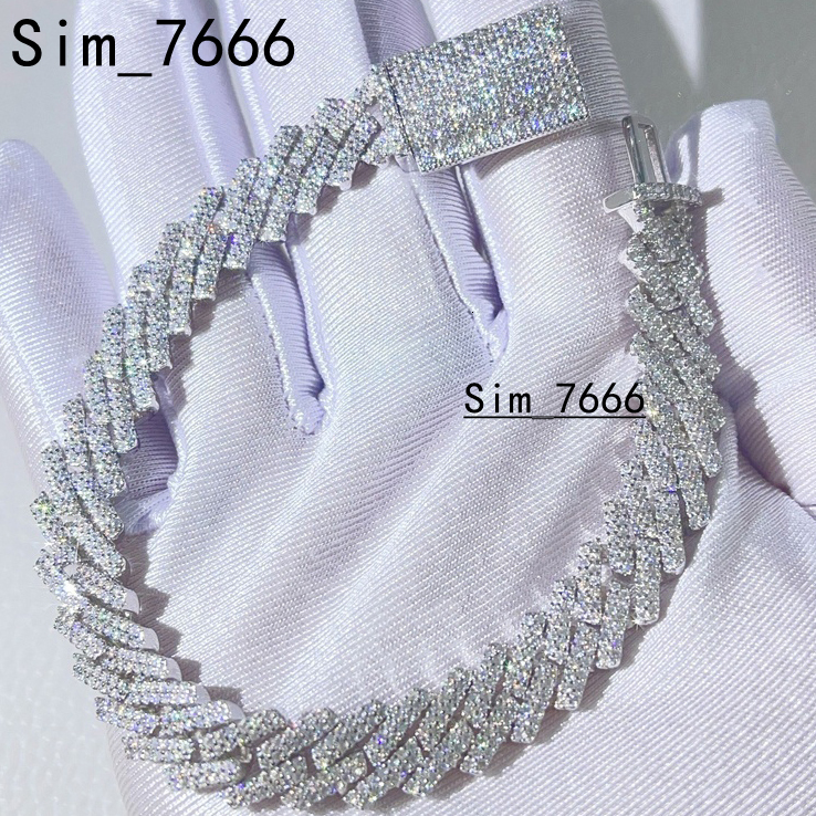 Bold 16mm Moissanite Cuban Link Chain Necklace Luxurious Silver 925 Miami Cuban for Unisex Glamour
