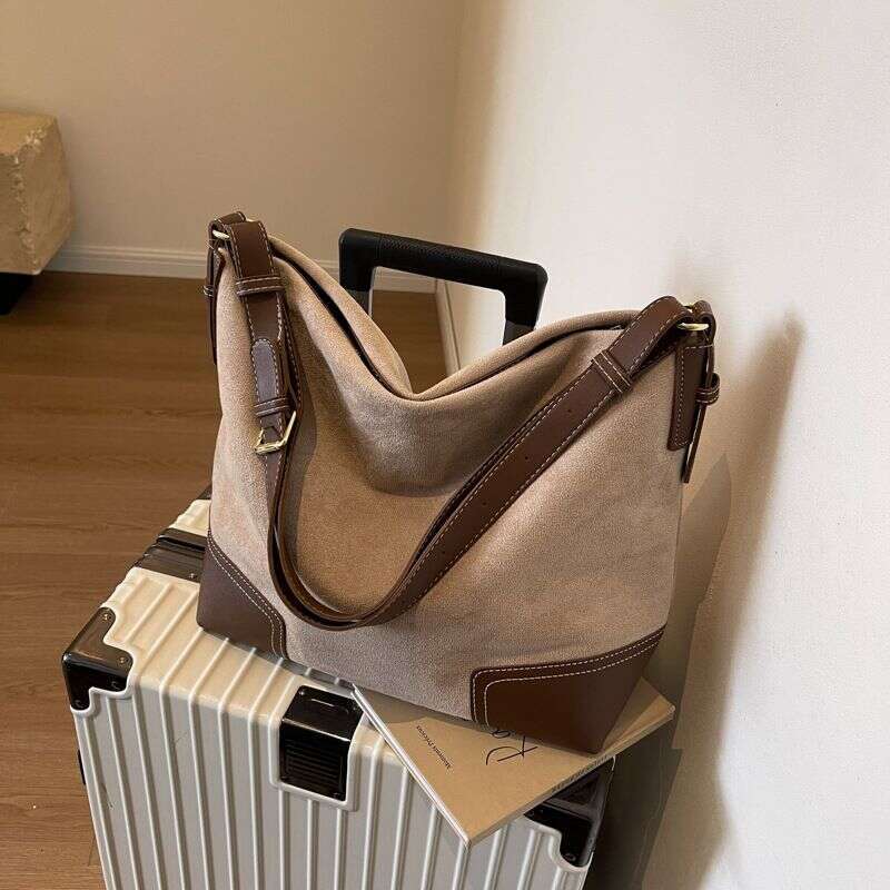 Women's Tote Premium Suede Shoulder Large Capacity Commuter Bucket Bag