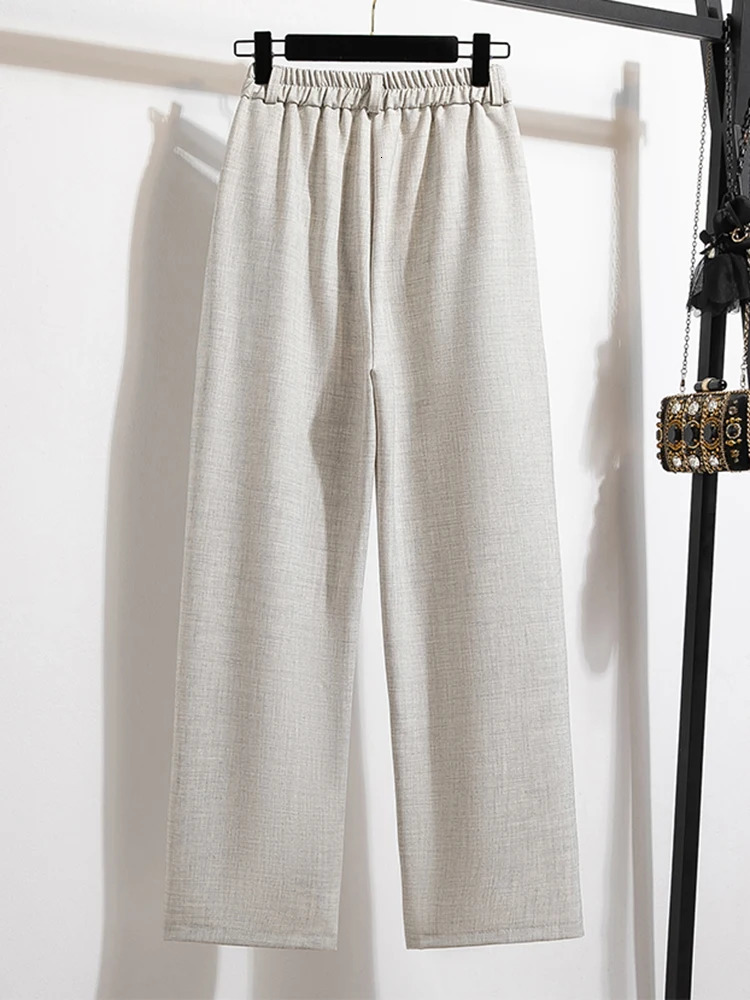 Plus Size Suit Pant 2024 Autumn Winter Arrivals High Elastic Waist Korean Fashion Pants And Trouser 250808