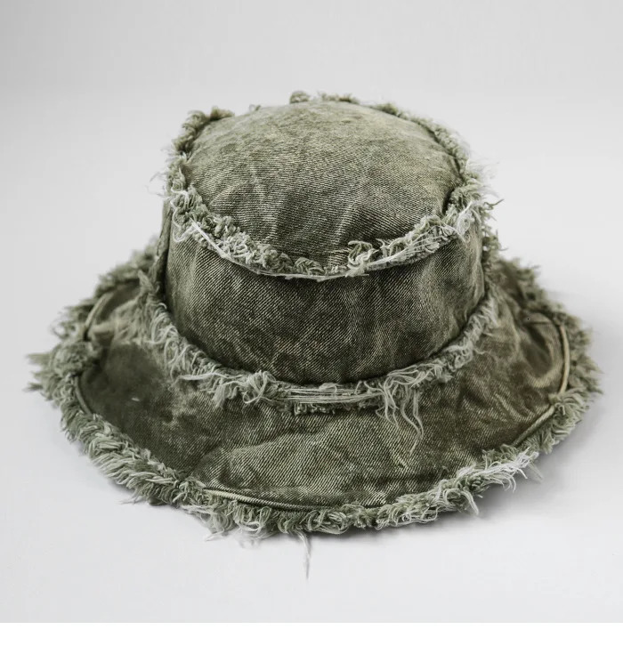 Washed And Distressed Fur Brimmed Double-Sided Basin Hat Japanese Street Fashion Hip-Hop Cool And Handsome Fisherman Hat 250808