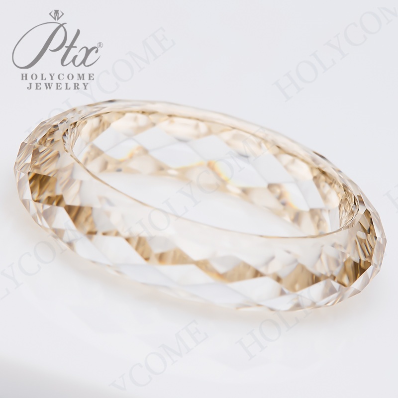 Pass Diamond Tester Faceted Moissanite Ring Unique Champagne Fashion Charm Jewelry Hand Carved Crafts Gifts Women Men Customized Ring