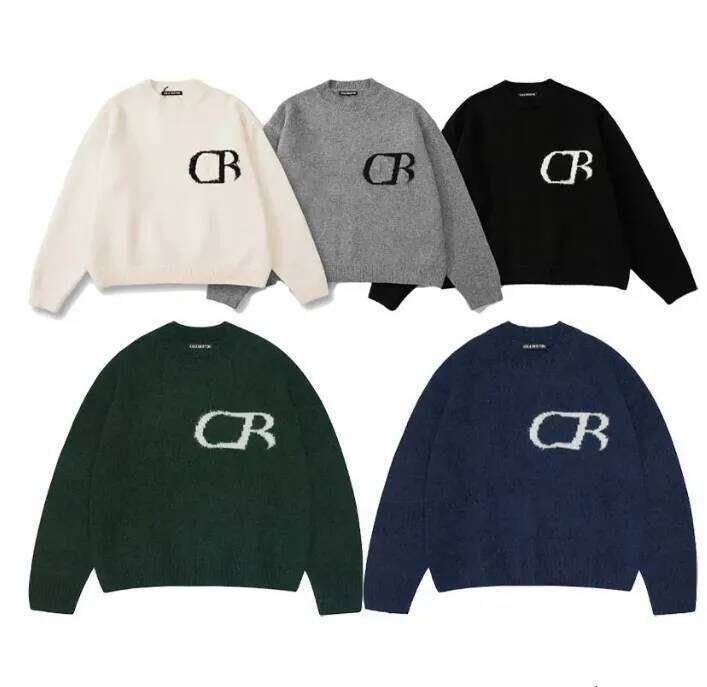 Men Women Designers Clothes Sweaters Wool Cb Jacquard Technology Knit Outwear Female Autumn Winter Keep Warm Jumpers