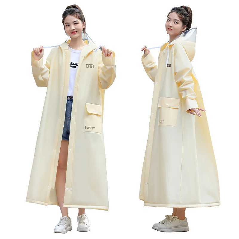 Long full-length anti rainstorm raincoat poncho for adults wearing electric cars Y250814