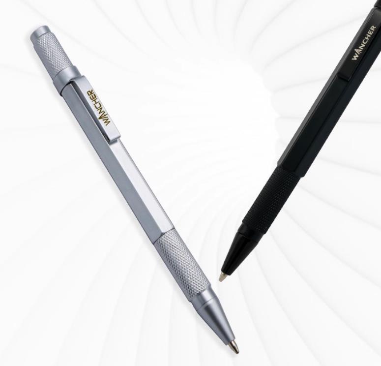Ballpoint Pens WANCHER Pen Original Hexagon Brass Metal Rotary Black 05mm Refill Replaceable W1558 Office School Stationery 230707