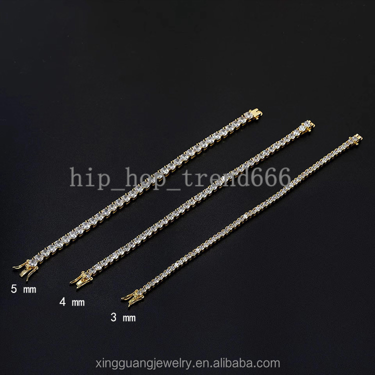 2 mm to 4 mm Diamond Tennis Moissanite Link Chain 925 Silver Gold Plated Fine Jewelry Bracelet VVS Moissanite Tennis Chain