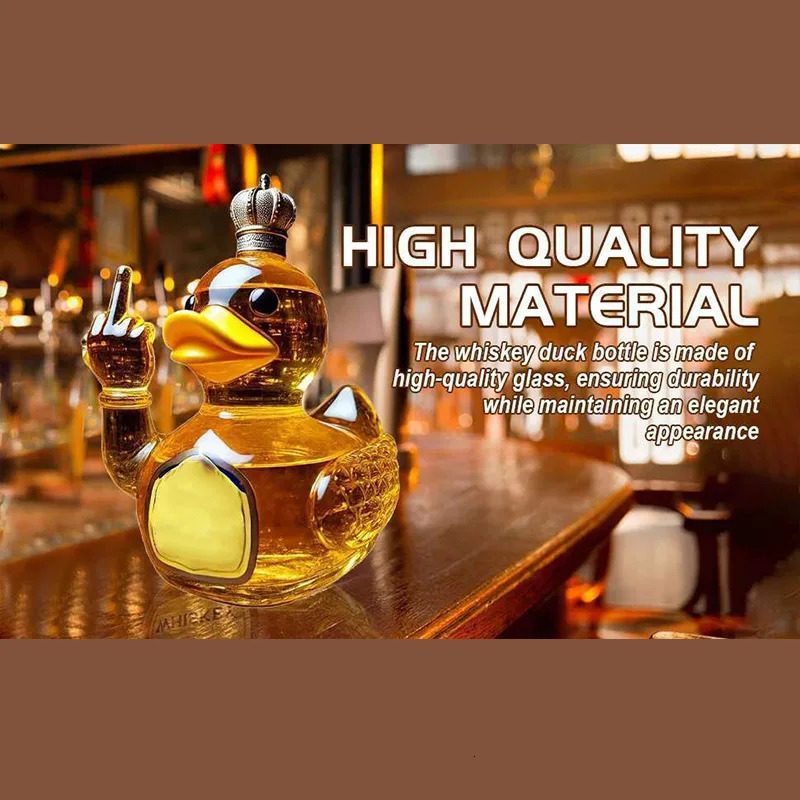 Funny Middle Finger Whiskey Glass Decanter Duck Turtle Dog 10oz Glass Whiskey Wine Bottle Statue Decoration For Bar Office Home 250809