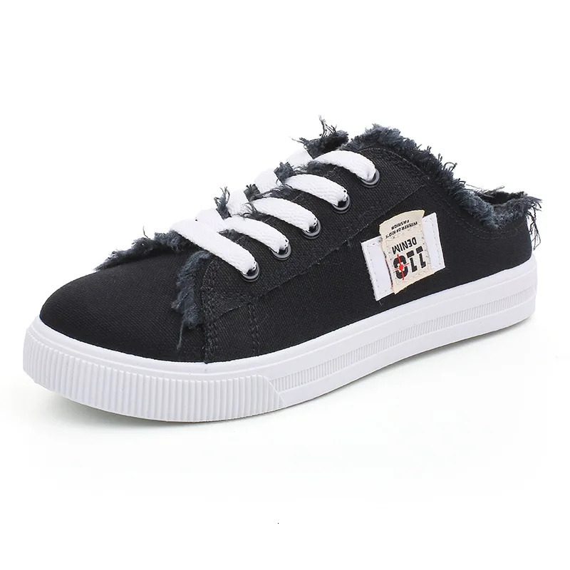 Spring Summer Women Canvas Sneaker Low Top Denim Sneakers Ladies Lace-Up Flat Canvas Board Shoes Female sapatos femininos 250809