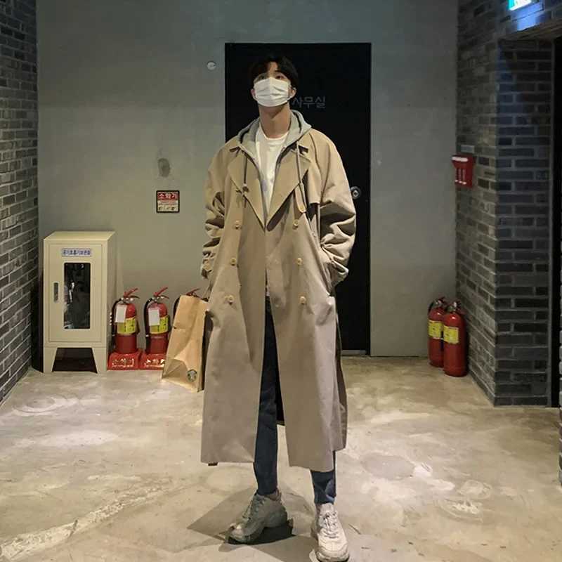 2023 New Autumn Solid Color Mens Korean Style Loose-Fit Overcoat Casual Trendy Jacket FD30 W250815