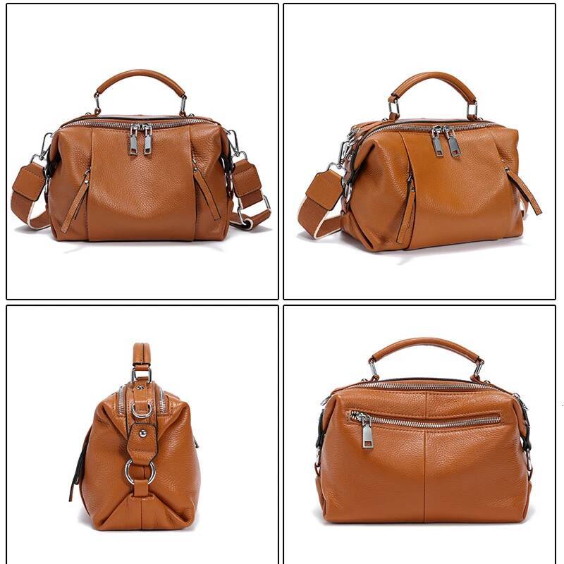 Women's Cowhide Genuine Shoulder Bags Lady Solid Fashion Handbag Female Designer Crossbody Cow Leather Bag Ladies