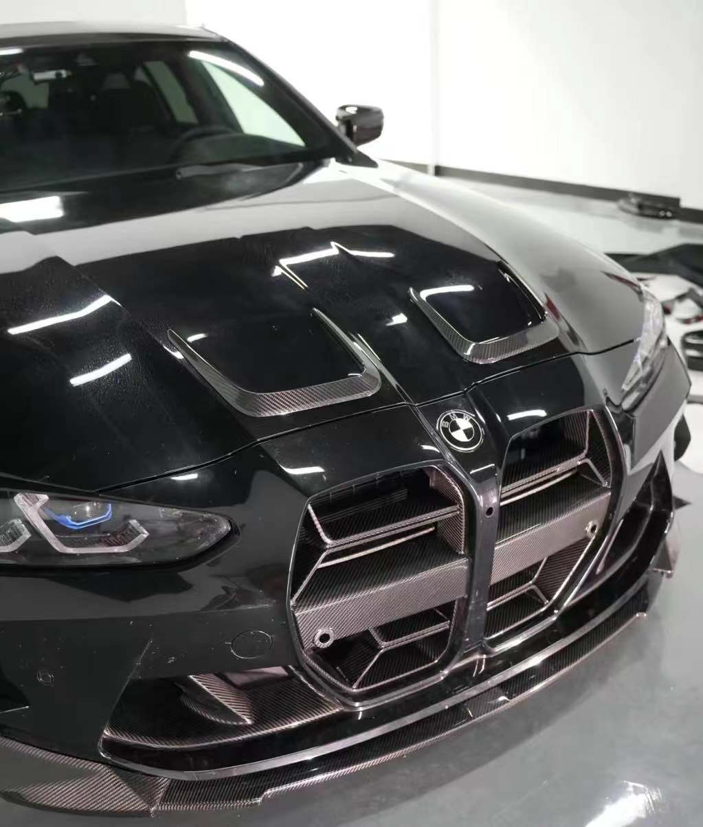 Dry Carbon Fiber Grille For BMW M3 G80 M4 G82 Front Bumper Grill Auto Racing Grid No ACC Dry Carbon 2021-2023 CSL