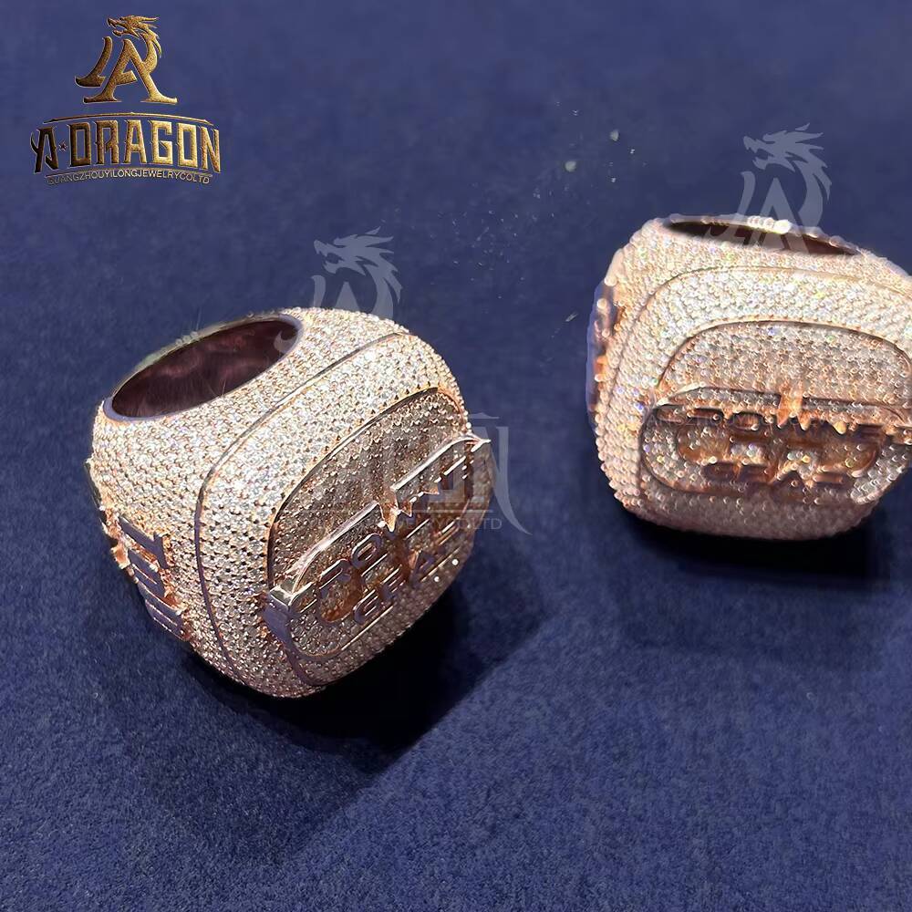 Custom Baseball Softball Championship Sier Ring Moissanite Iced Out US Youth Sports Letter Fine Jewelry for Men
