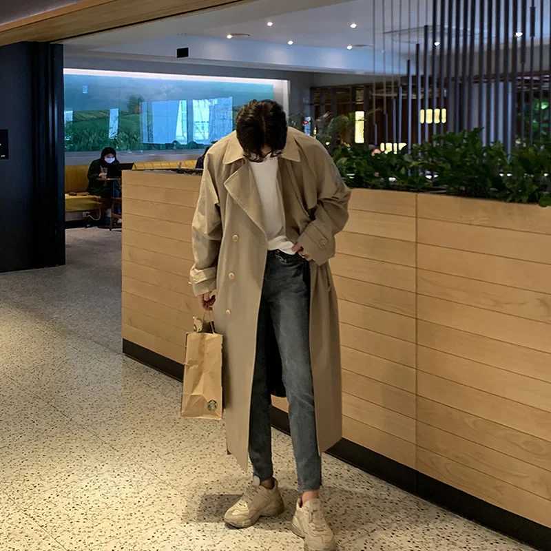 2023 New Autumn Solid Color Mens Korean Style Loose-Fit Overcoat Casual Trendy Jacket FD30 W250815