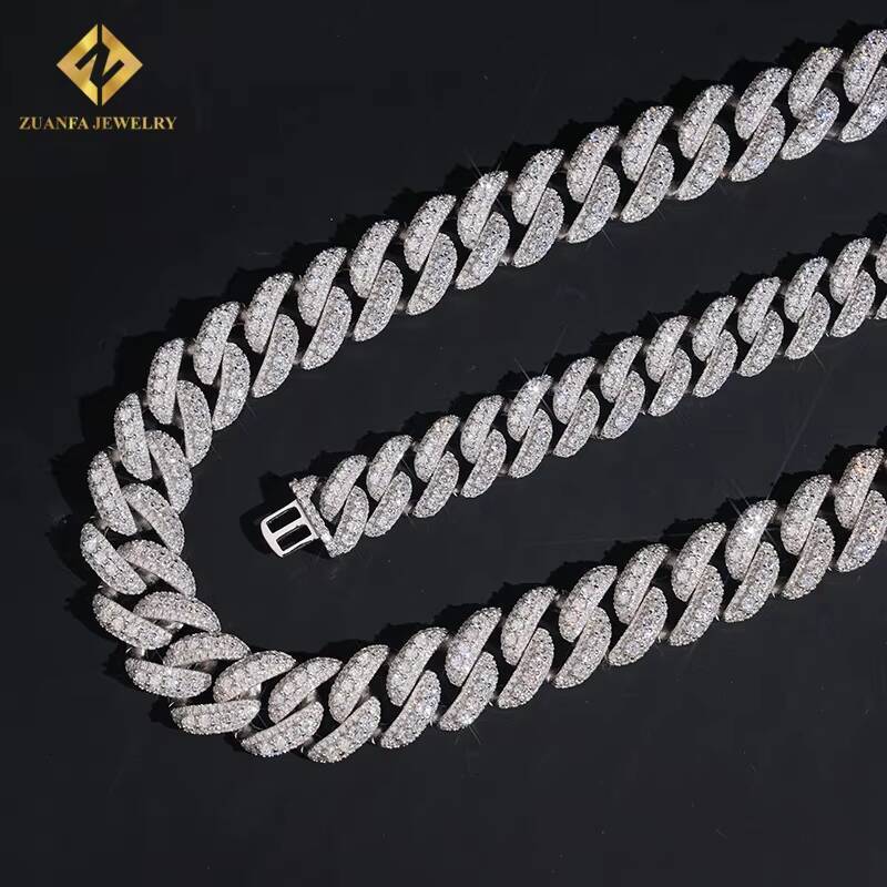 18mm Cuban Link Chain Bracelet 925 Sterling Silver Moissanite Fashion Pass Diamond Tester Fire Jewelry Iced Out Hip Hop Style
