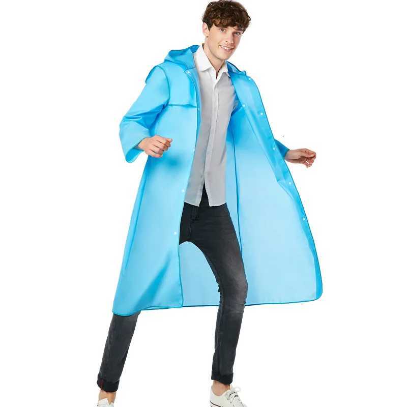 Men Women EVA Transparent Waterproof Women Rainbow Colorful Edge Raincoat Poncho Outdoor Adults Walking Windproof Rain Coat Y250814