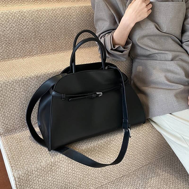 Stylish Big Top-Handle Bags For Women Belt Pure Color Large Capacity Shopper Shoulder Totes 2025 Latest Designer Handbags