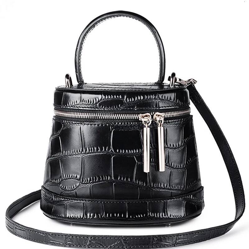 Genuine Leather Crossbody For Woman Shoulder Bags Designer Casual Bucket Bag Ladies High Quality Handbag Women