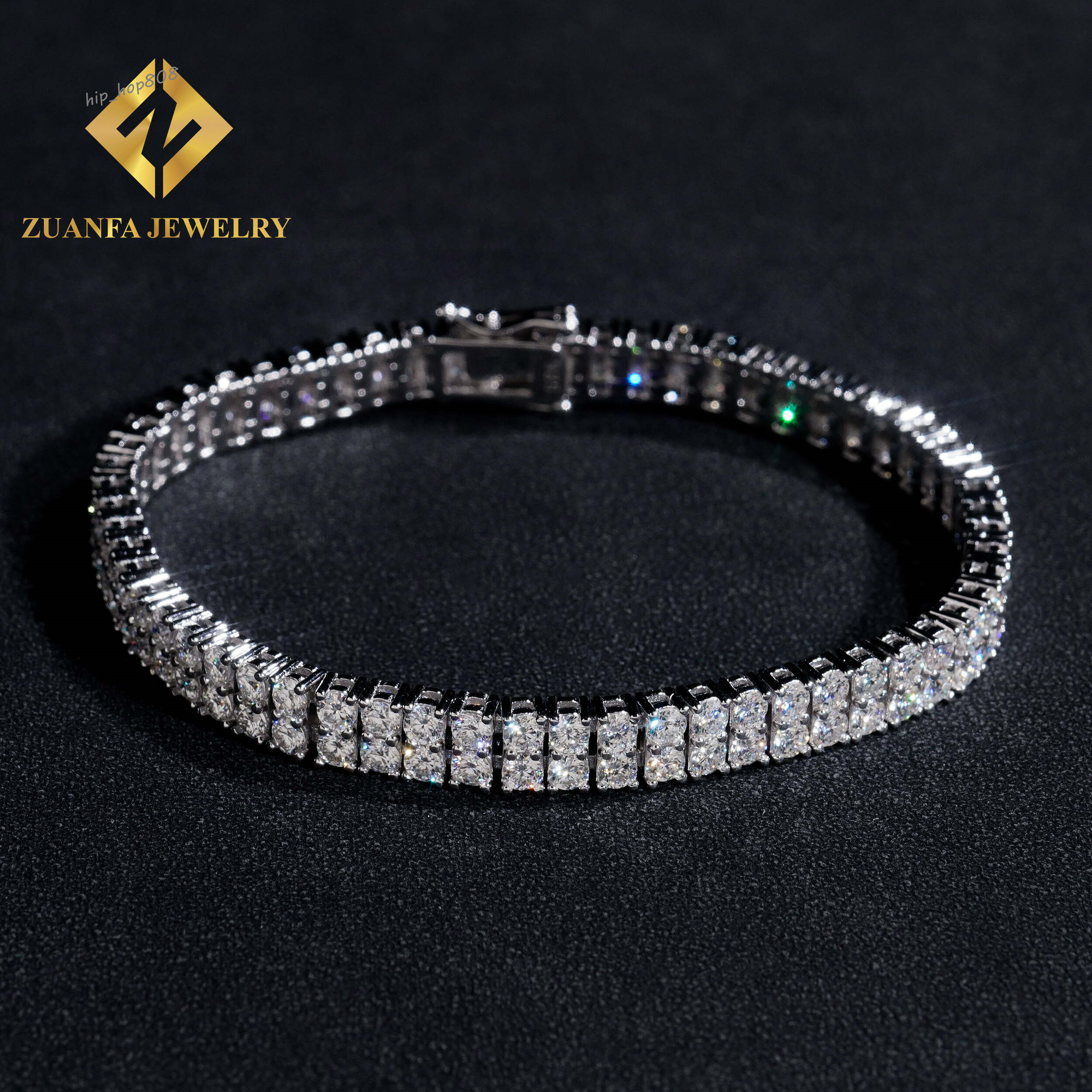 Popular Premium Look Moissanite Jewelry 925 Sterling Silver Tennis Link Chain Tennis Necklace Bracelet for Men Women