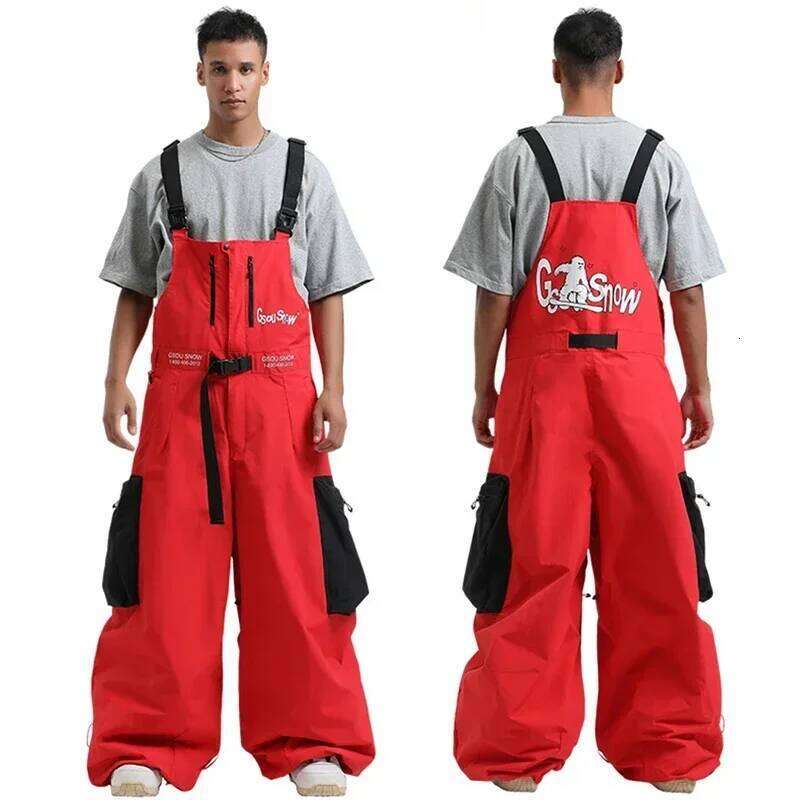 2025 New Loose Skiing Pants Outdoor Windproof Waterproof Woman Ski Overalls Men Winter Snowboard Sports Clothes Couple Snow Pant