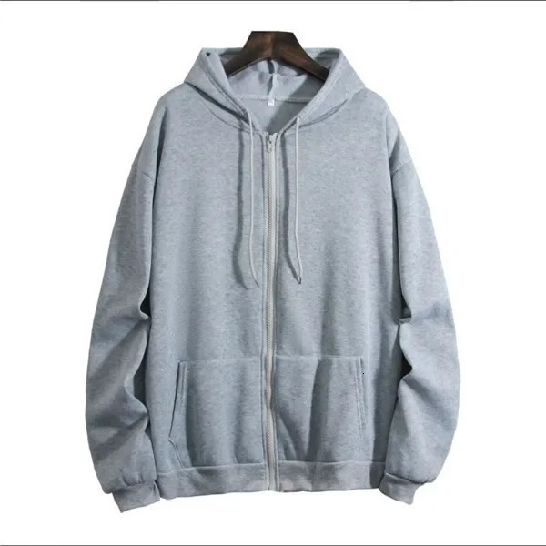 Thickened FleeceLined Hooded Sweatshirt AutumnWinter Style Loose Fit Solid Color Top Jacket For Cold Weather Scenario 250814