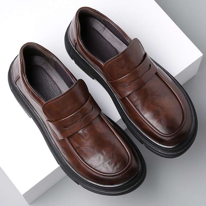 2025 New Casual Leather For Breathable, Formal, Business, Men, One Step Le Fu Shoes, Trendy Bean Shoes