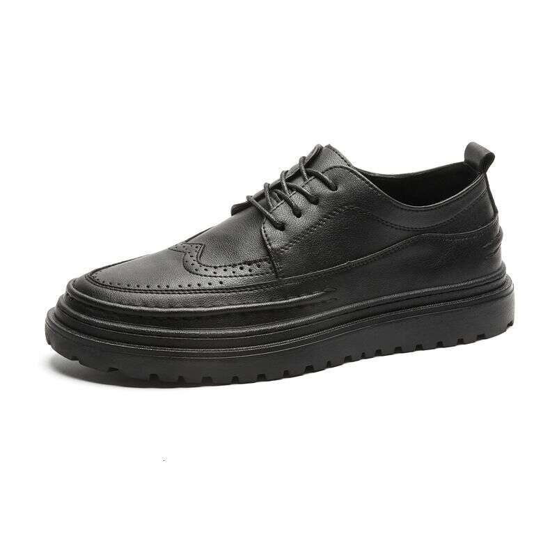Block Business Dress Leather Shoes