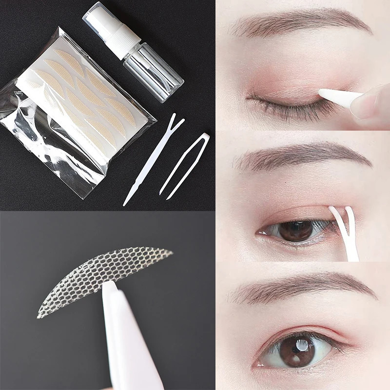 240pcs/pack Double Eyelid Tape Three Styles Big Eyes Invisible Eyelid Sticker Glue Free Self-adhesive Double Eyelid Patches 250811
