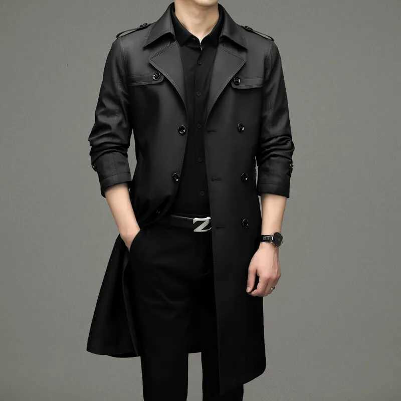 2025 Spring and Autumn New Mens Business Leisure Windbreaker Coat British Style Suit Collar Extended Coat W250815