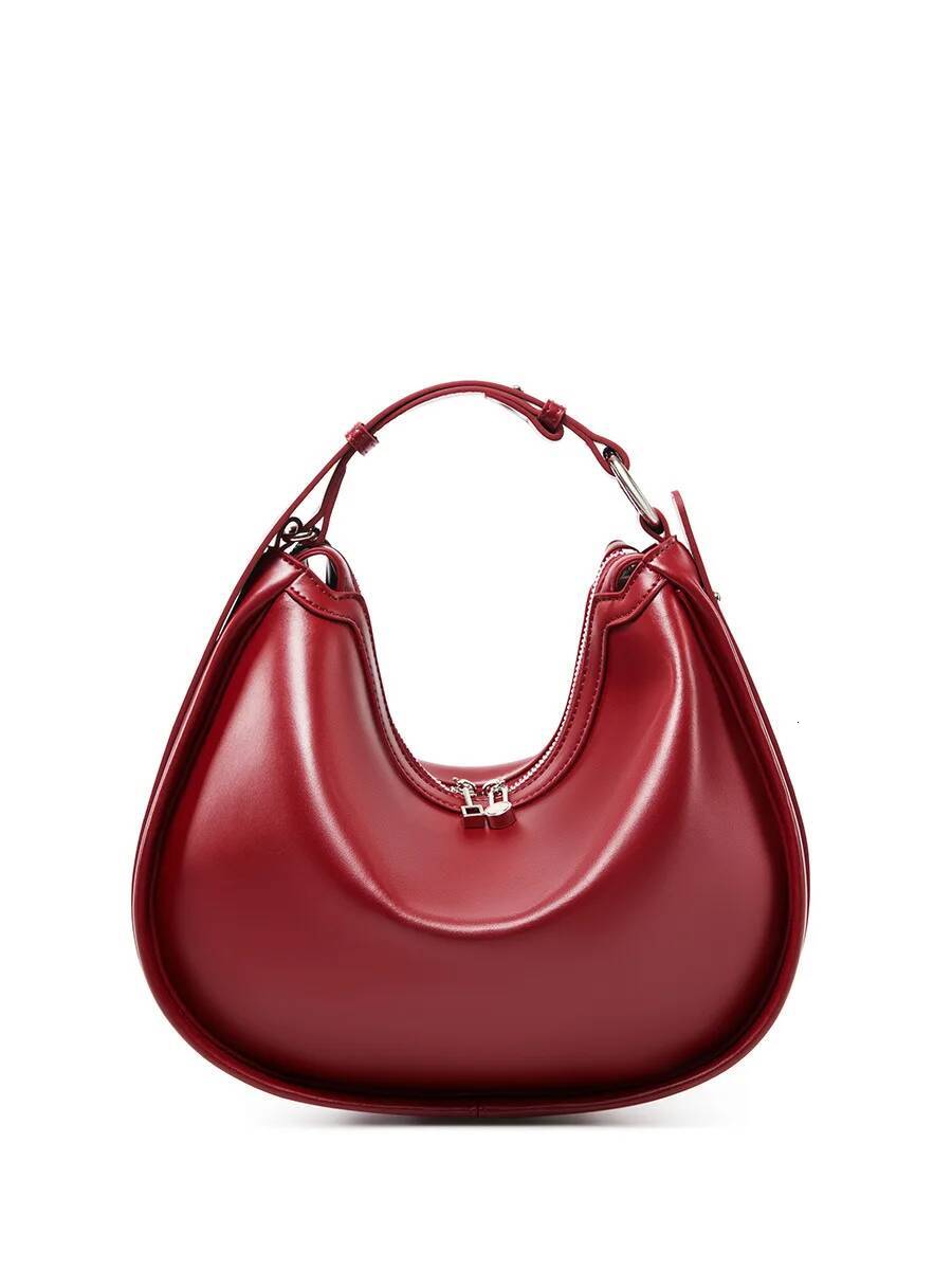 100% Genuine Leather Crescent Handbag Women 2025 New Simple High Quality Shoulder Crossbody Bag Commuter