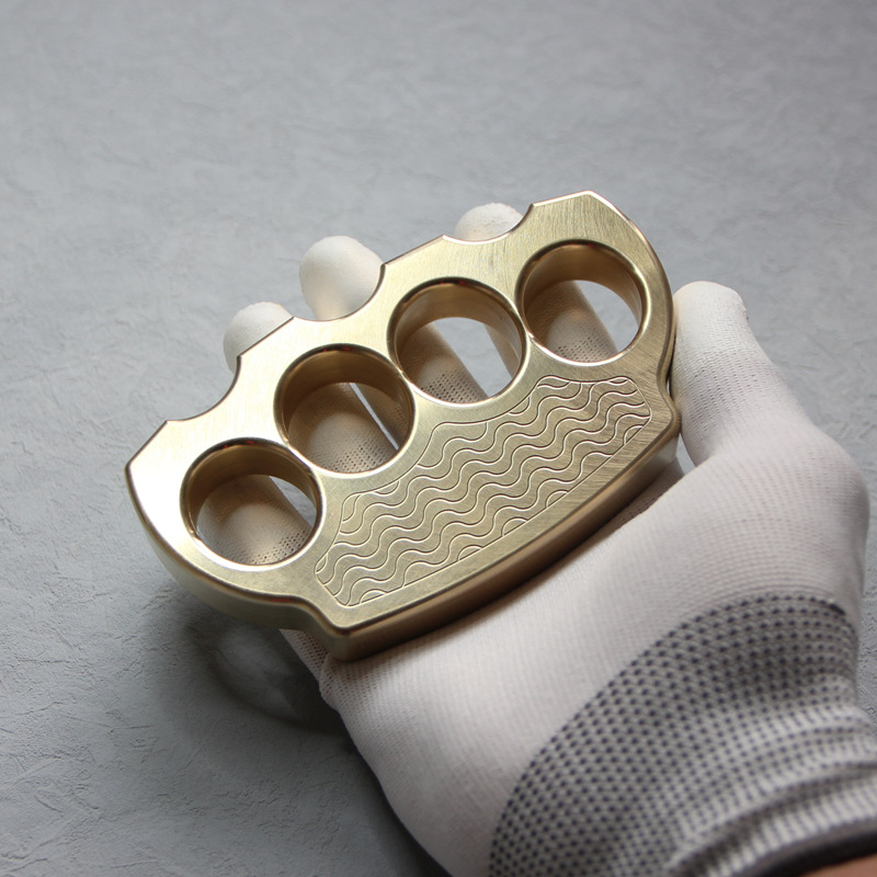 Solid Brass Knuckle Duster Self-defense Broken Windows Outside Boxing Grappling Fighting Gear