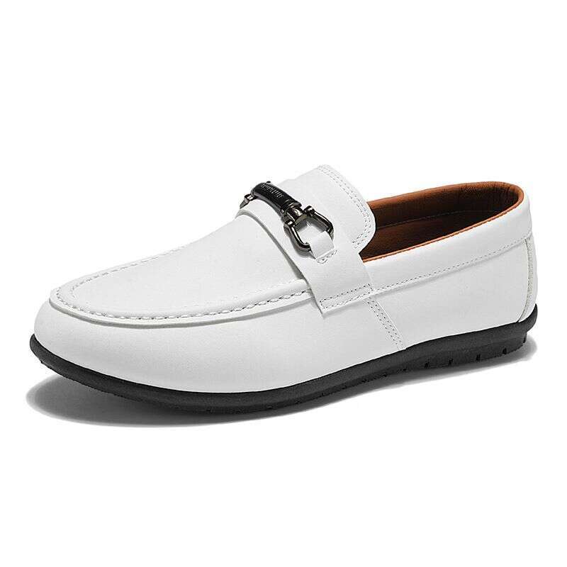2025 New Plus Size Trendy British Style Low Top Loafers With Round Toe Casual Sports Leather Shoes For Men