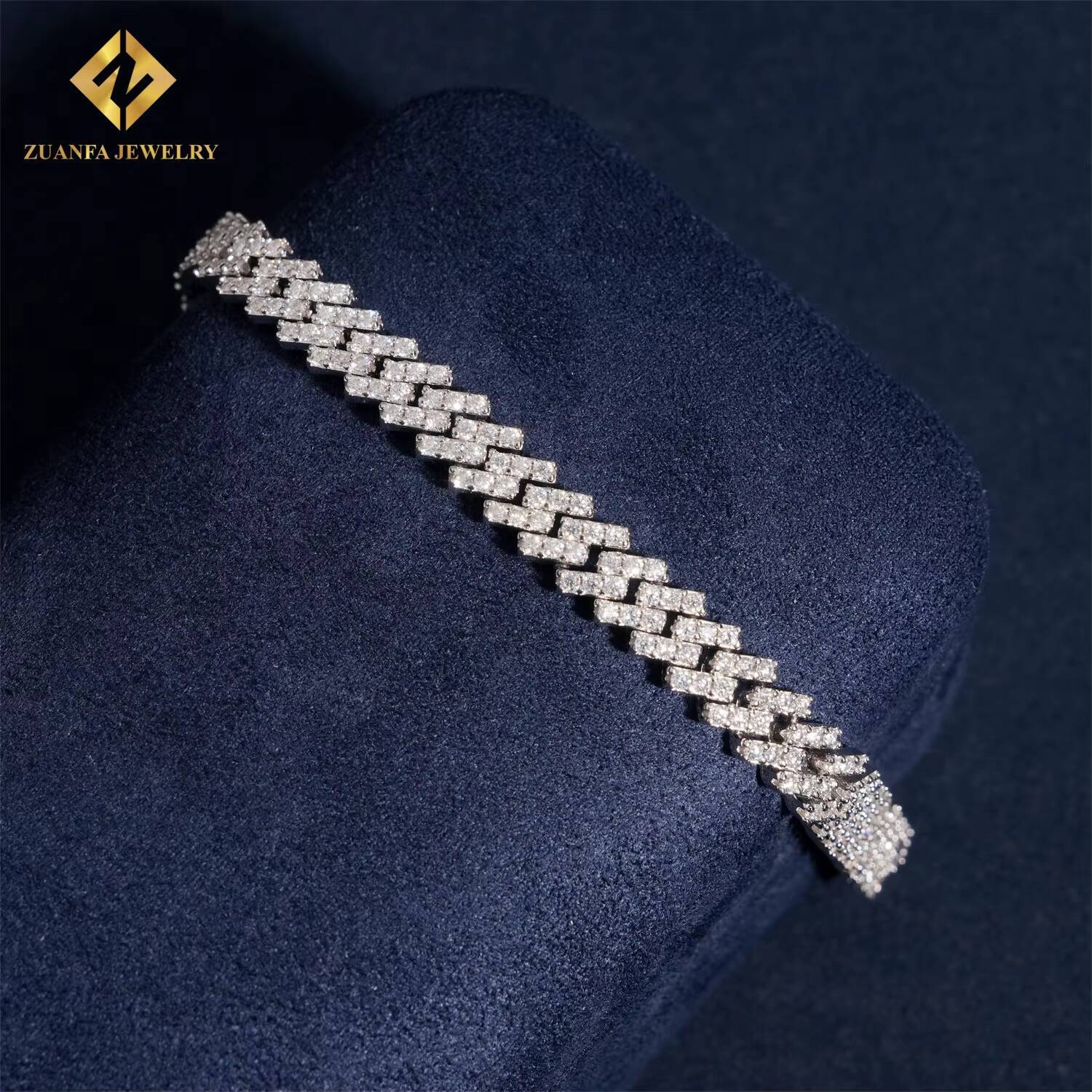 Custom 7mm Hip Hop Jewelry Pass Diamond Test Iced Out VVS Moissanite Cuban Link Chain 925 Sterling Silver Cuban Necklace