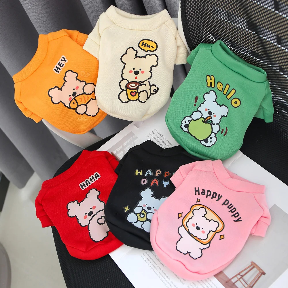 Autumn and winter pet clothes cute little dog cartoon round neck hoodie with plush super cat universal 250814