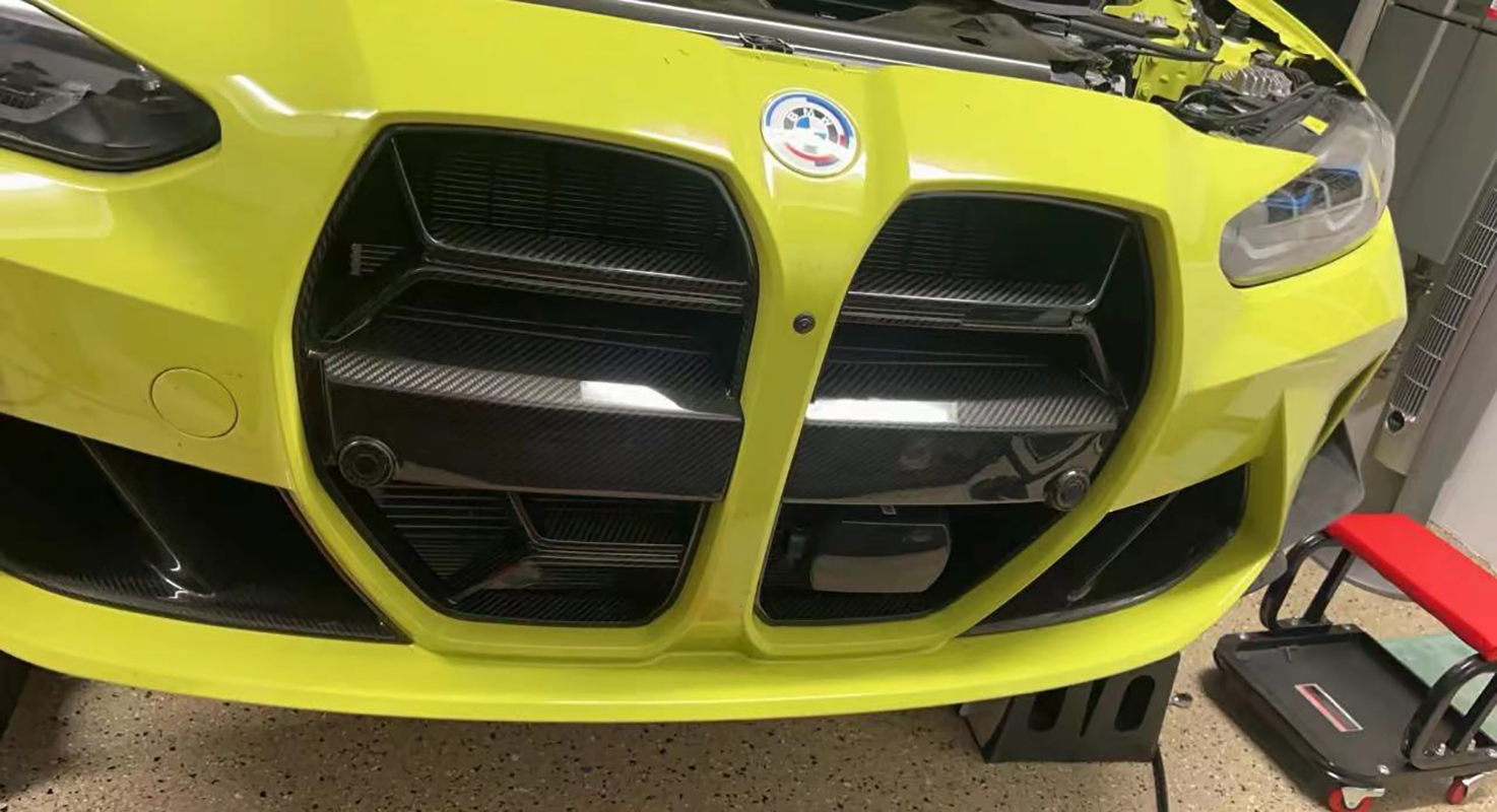 Dry Carbon Fiber Grille For BMW M3 G80 M4 G82 Front Bumper Grill Auto Racing Grid With acc Dry Carbon 2021-2023 CSL