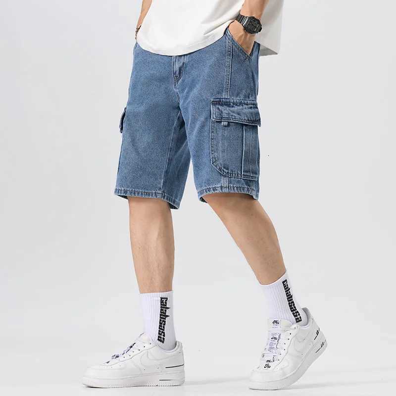 Mens Loose Straight Denim Shorts Summer Washed Cotton Soft Fashion Cargo Shorts Male Bermuda Casual Short Jeans Streetwear Y250814