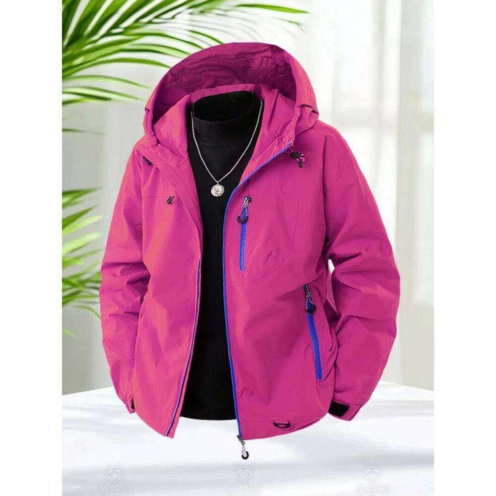 Unisex Hiking Men And Women Lightweight Waterproof Hooded Zip Up Camping Coats Thin Windbreaker Jacket Outerwear