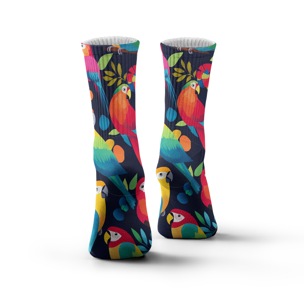 Vibrant Parrot Print Unisex Tube Designer Sock C149