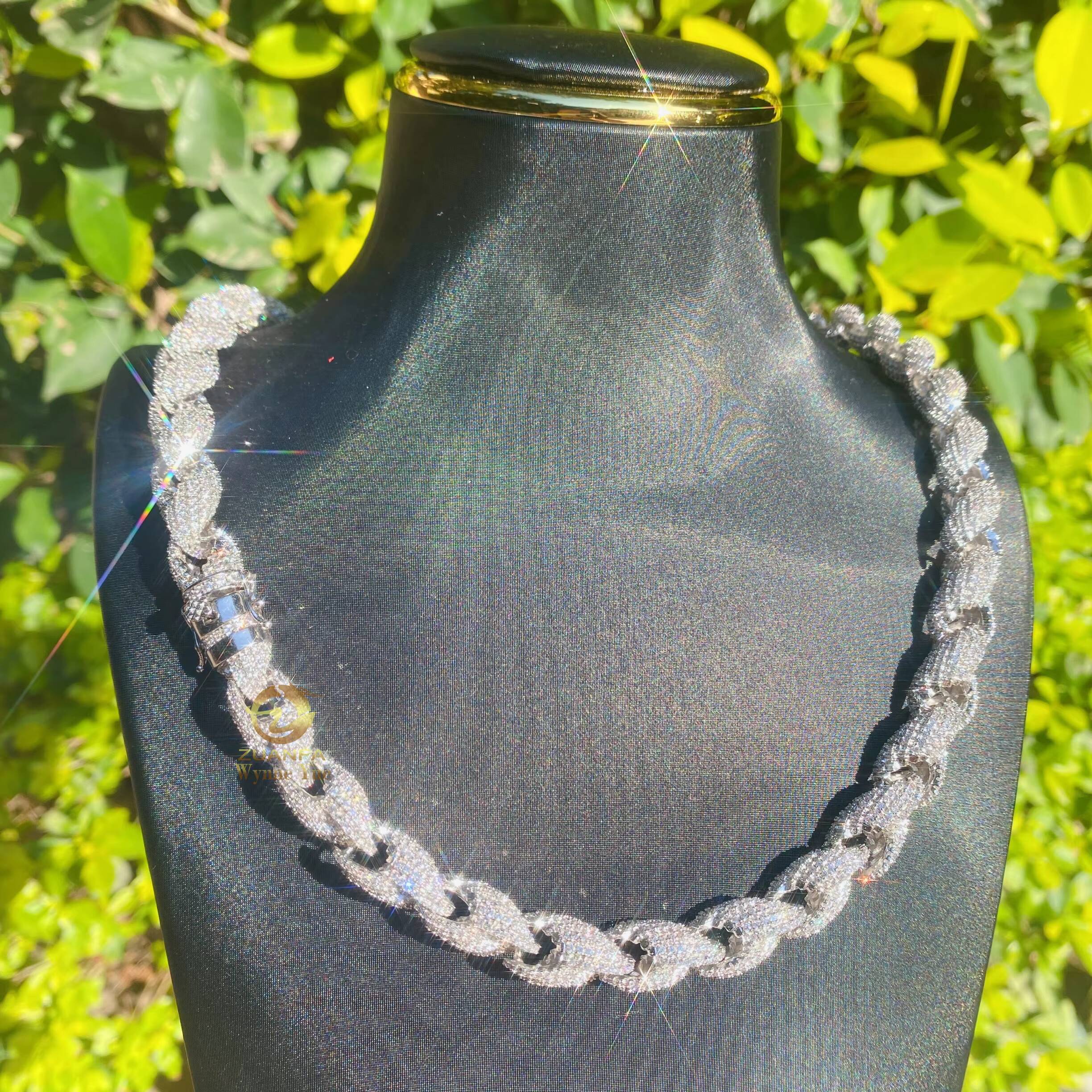 Custom Hiphop Iced Out 8mm/10mm 925 Sterling Silver Moissanite Diamond Rope Chain Necklace