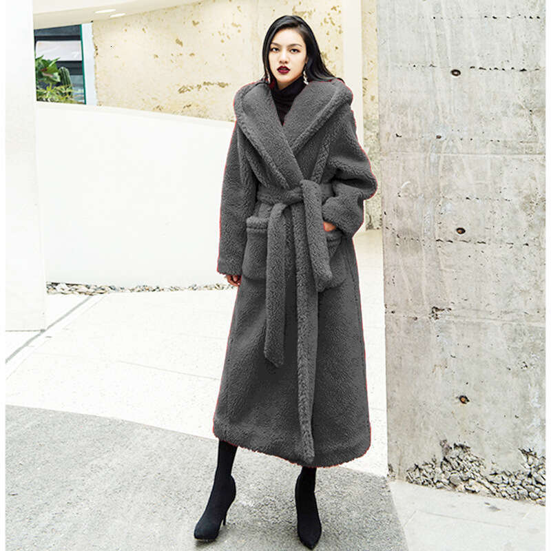 Plush Faux Fur Teddy Coat Women Parka Winter Wool Jacket Casual Large Size Long Teddy Jacket Female Thick Warm Hooded Outwear