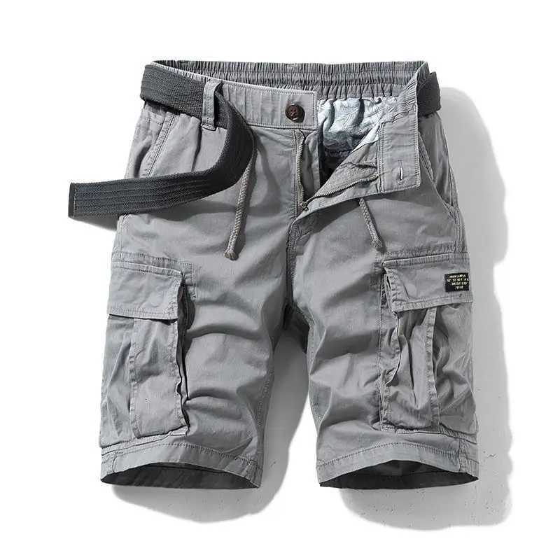 Mens Casual Loose Cotton Work orts American Retro Sle Five-Quarter Length Youth Faion Summer Apparel Straight Leg Fit Y250814