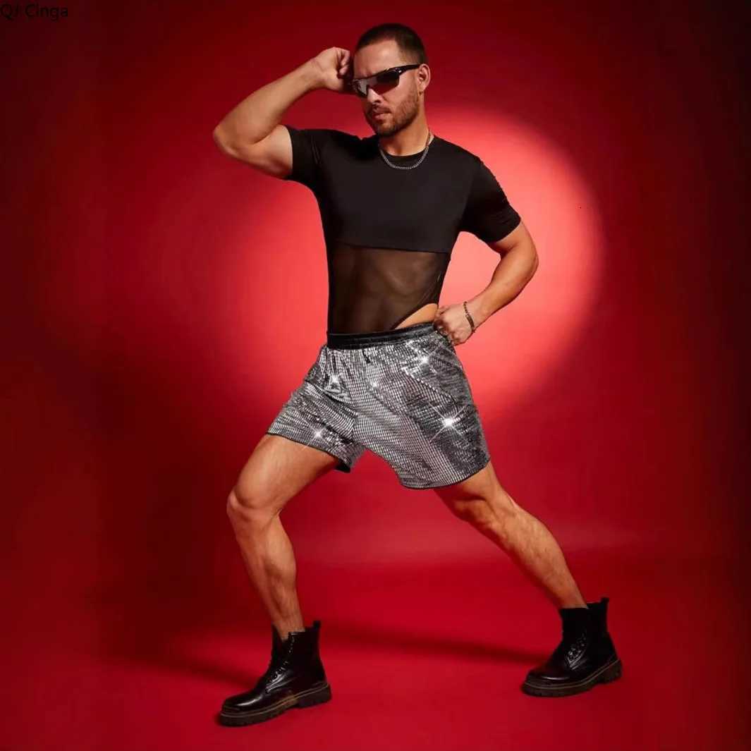 New Summer Mens Gold Plaid Drawstring Shorts Silver Casual Sports Shorts Burgundy Knee-length Pants. Y250814