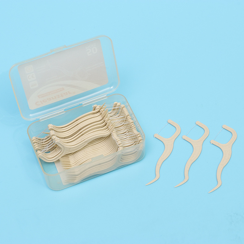 50-piece dental floss sticks for cleaning between teeth, plastic, portable, for use in dental clinics and hospitals, multiple sizes available