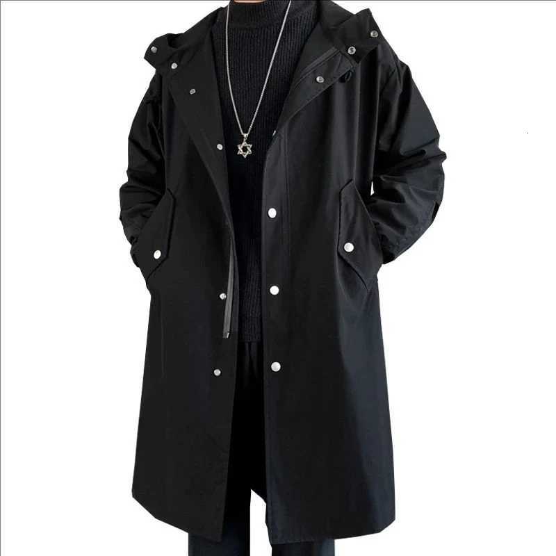 Mens Autumn New Hooded Jacket Korean Streetwear Oversize Coats Korean Streetwear Fashion Mens Clothing Hip Hop Loose Jackets W250815