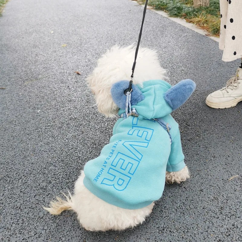 Pet Clothes Dog Twolegged Hooded Sweatshirt Plus Fleece Winter Warm Cat 250814