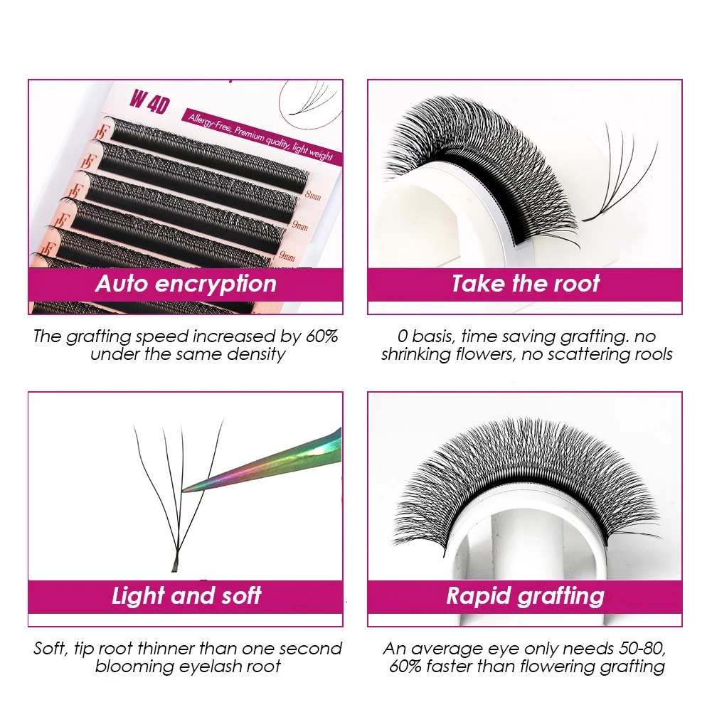 FADVAN 4D W Shaped CD Curl Eyelash Premade Volume Fans Soft Gradient Mink Easy Embellish Natural False Eyelashes 250811