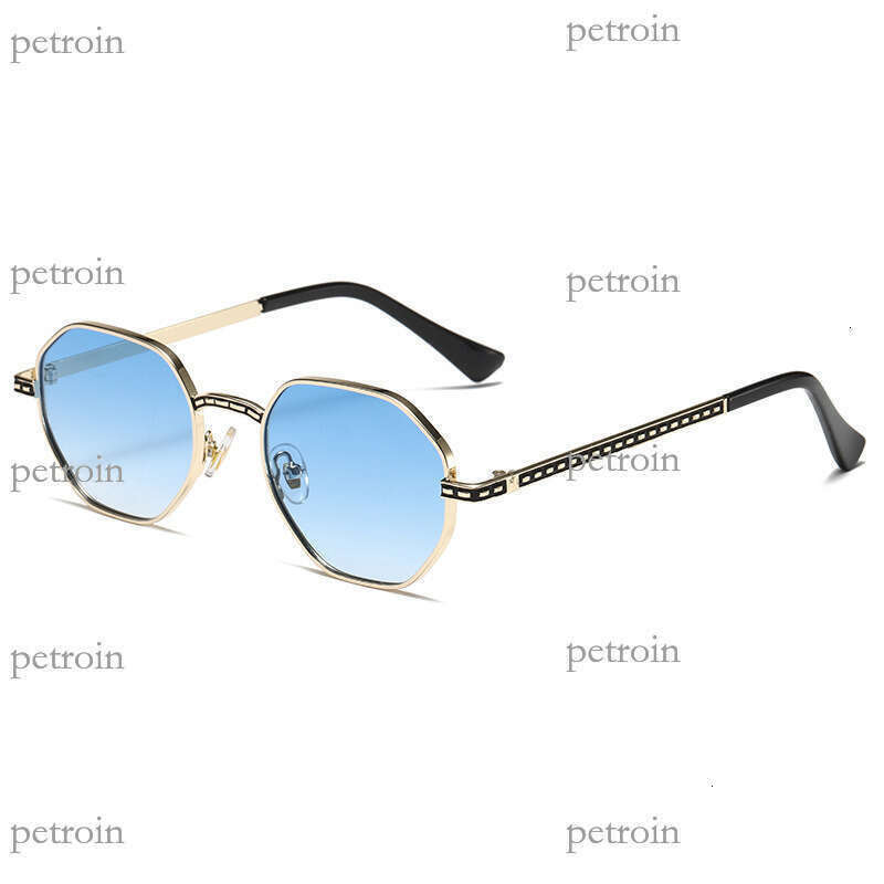 Fashion Polygon Gradient Sunset Metal Unisex Versatile UV Protection Sunglasses