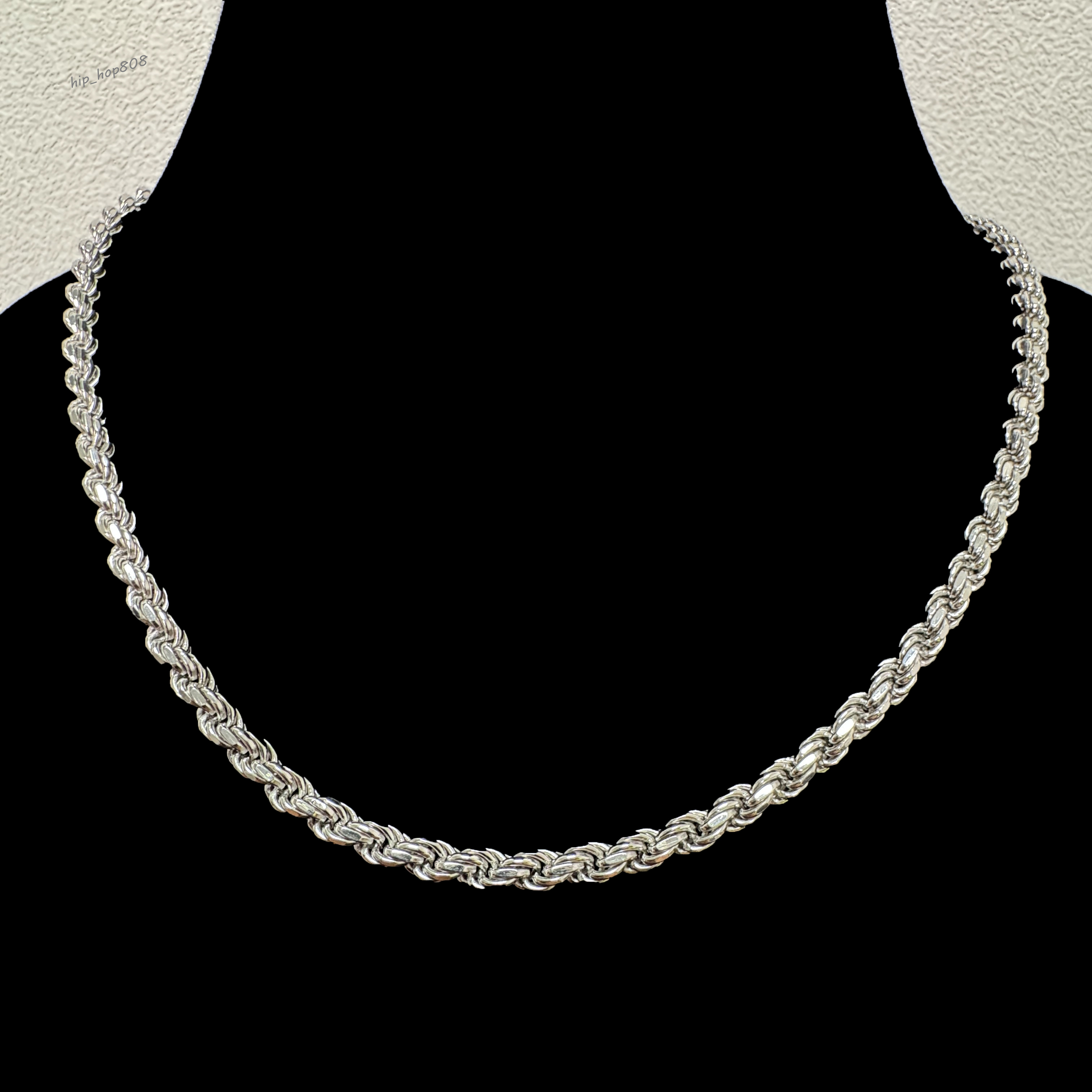 Hip Hop 10k Gold Rope Chain 6mm Width Sterling Silver 22inches Necklace Diamond Cut Rope Chains