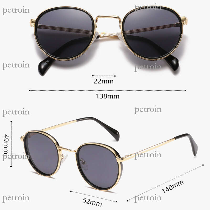 Round Frame Metal UV Protection Men and Women Classic fashion Trend Sunglasses