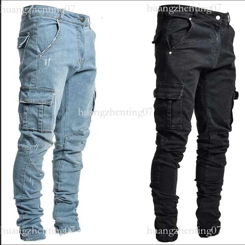 Jeans Male Pants Casual Cotton Denim Trousers Multi Pocket Cargo Men Fashion Style Pencil Side Pockets Z260315
